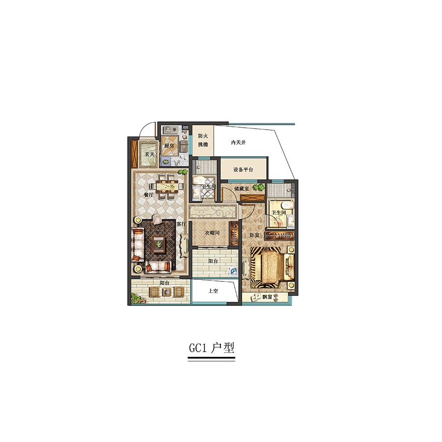 GC1户型  建筑面积：96㎡