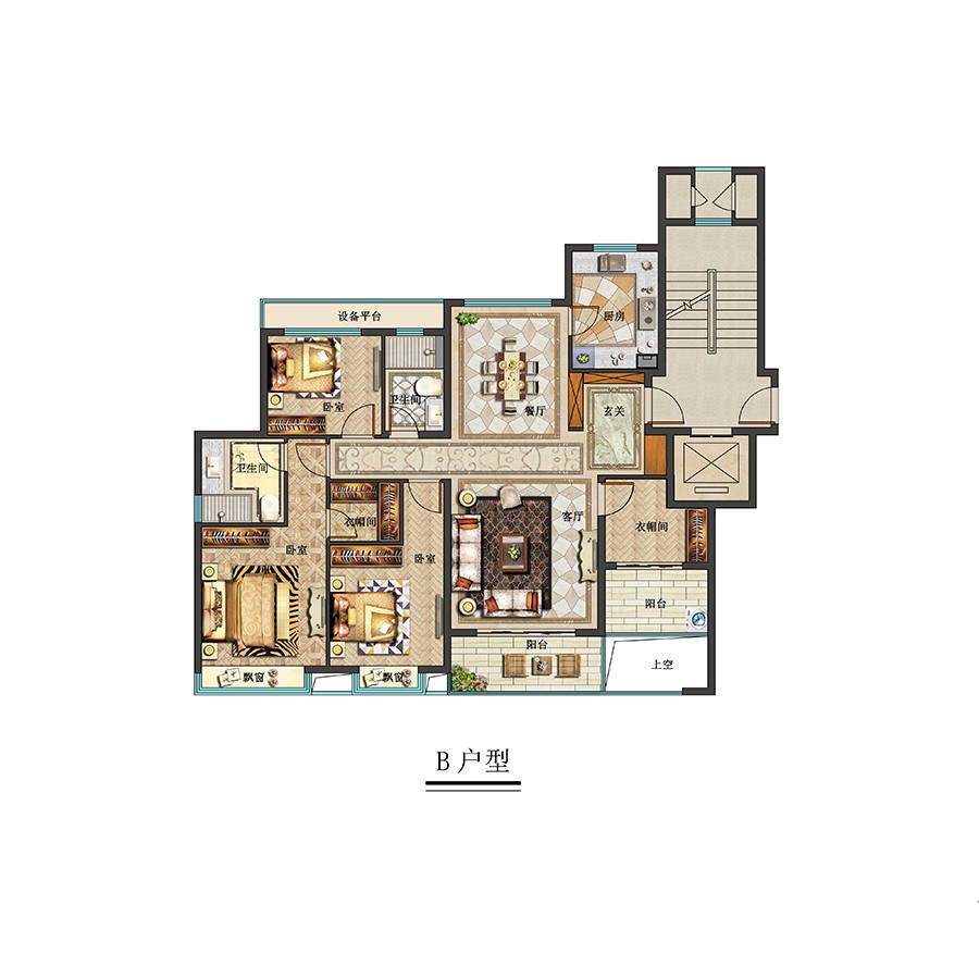 B户型 建筑面积：135㎡