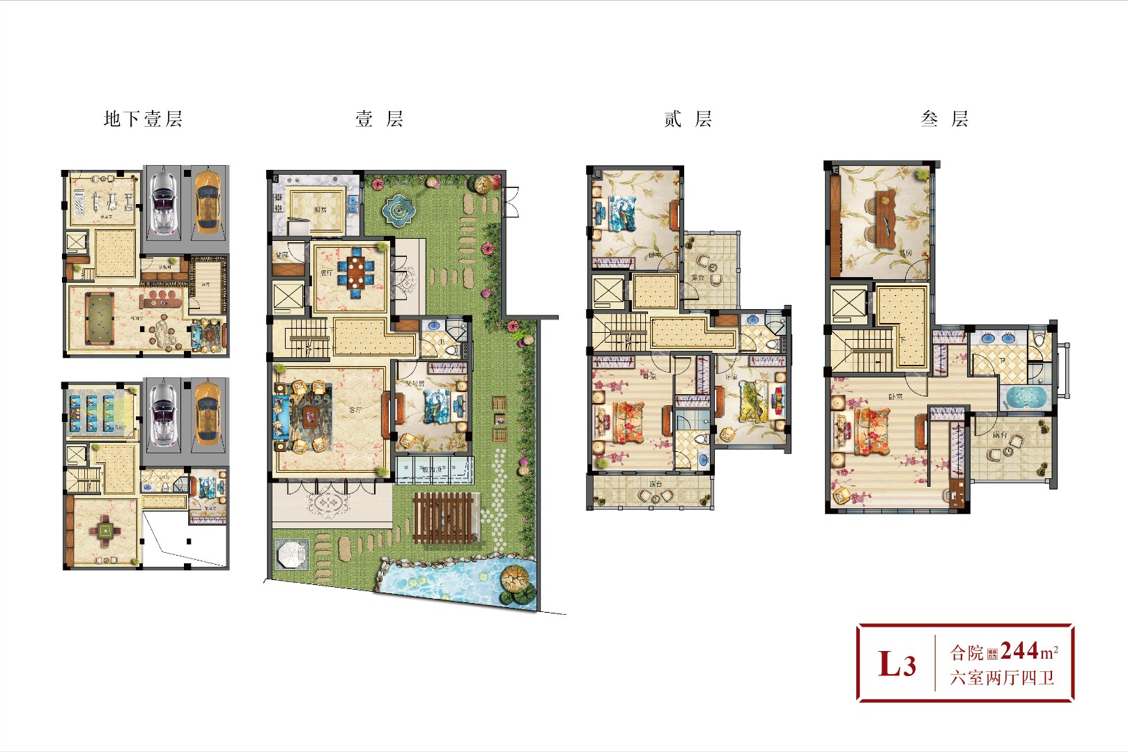 L3户型 建筑面积：244㎡