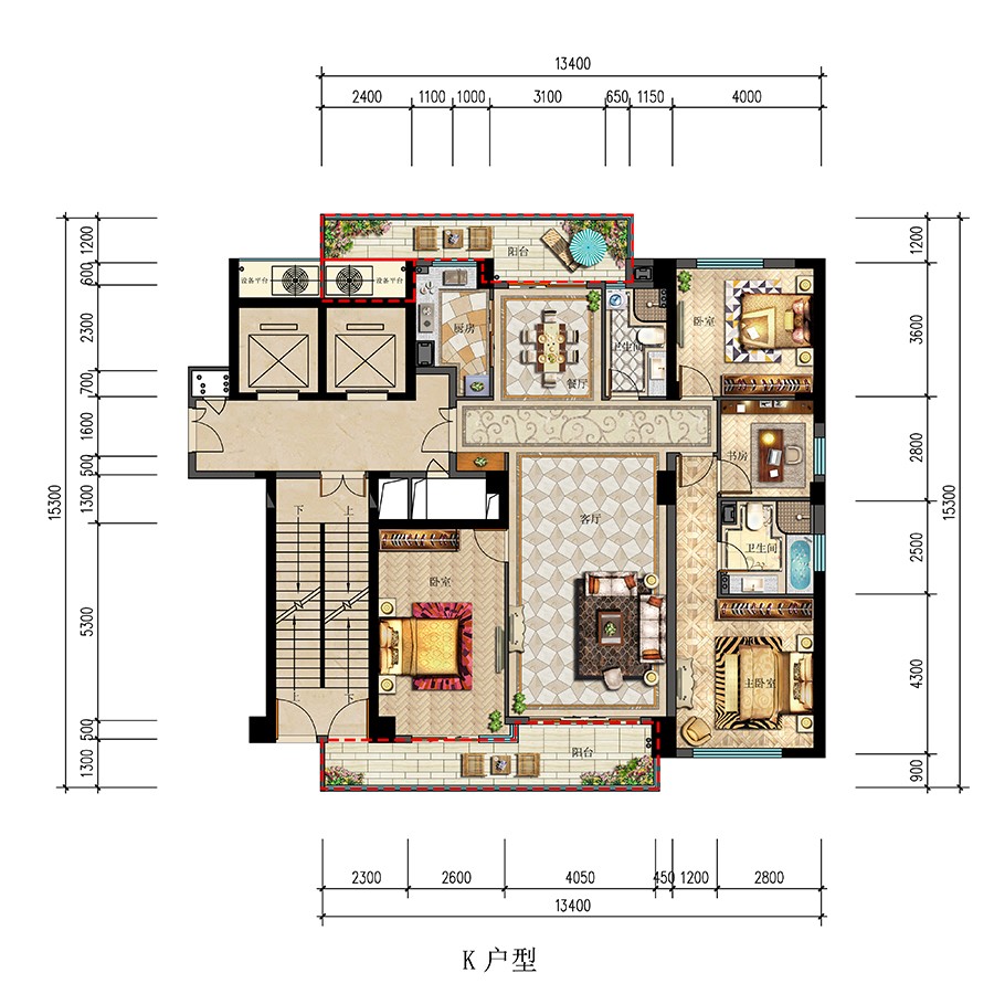 K户型 建筑面积：