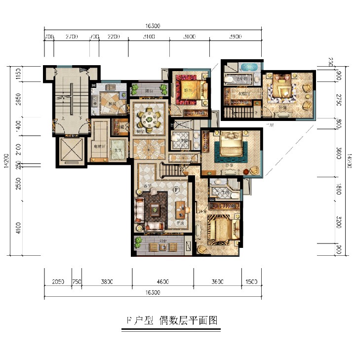 F户型 建筑面积：F户型