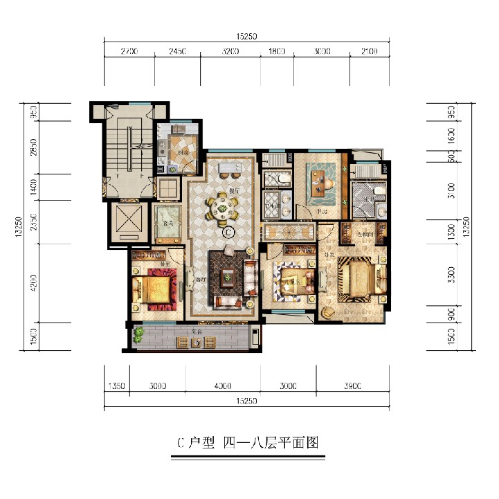 C户型 建筑面积：