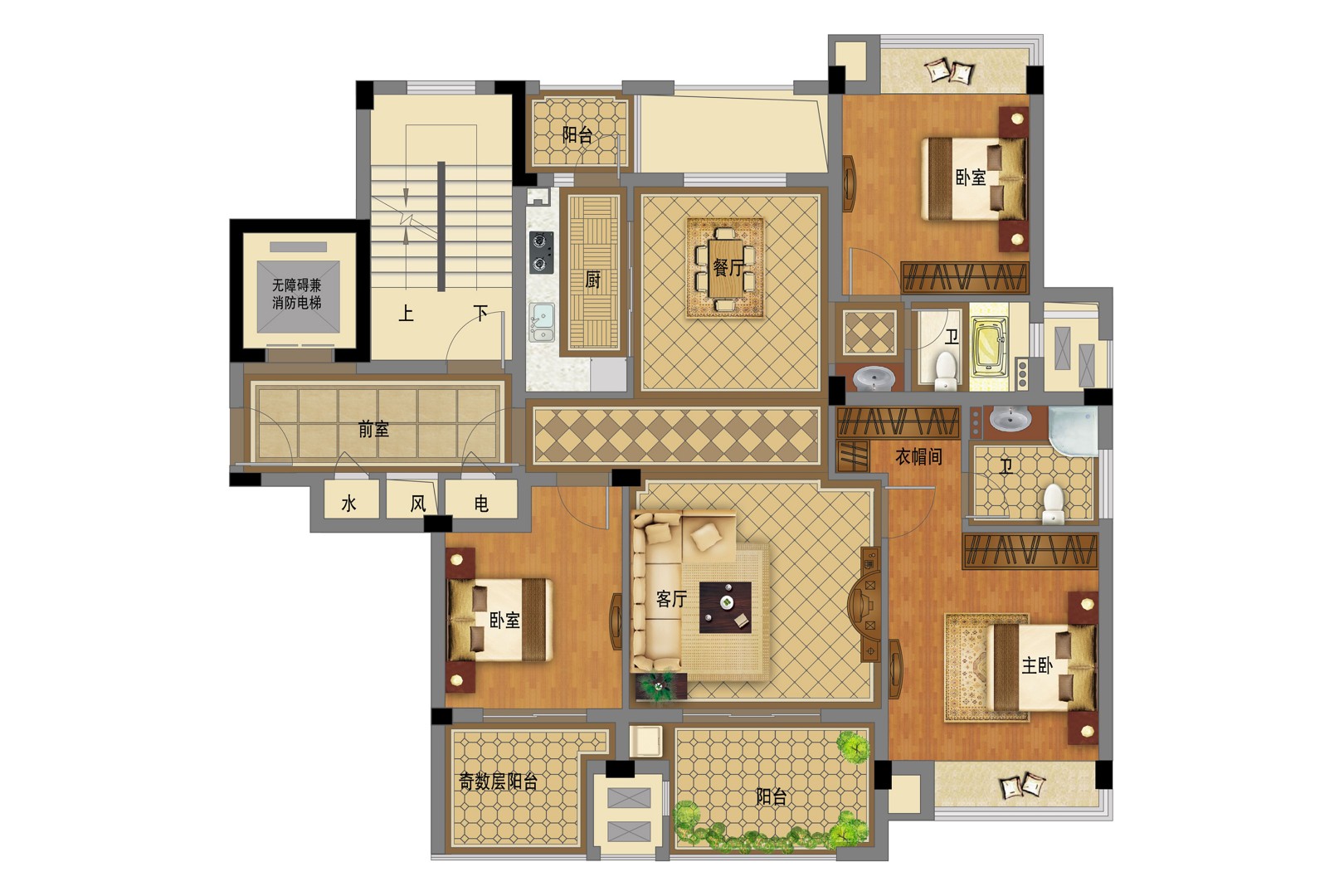 户型-3 建筑面积：