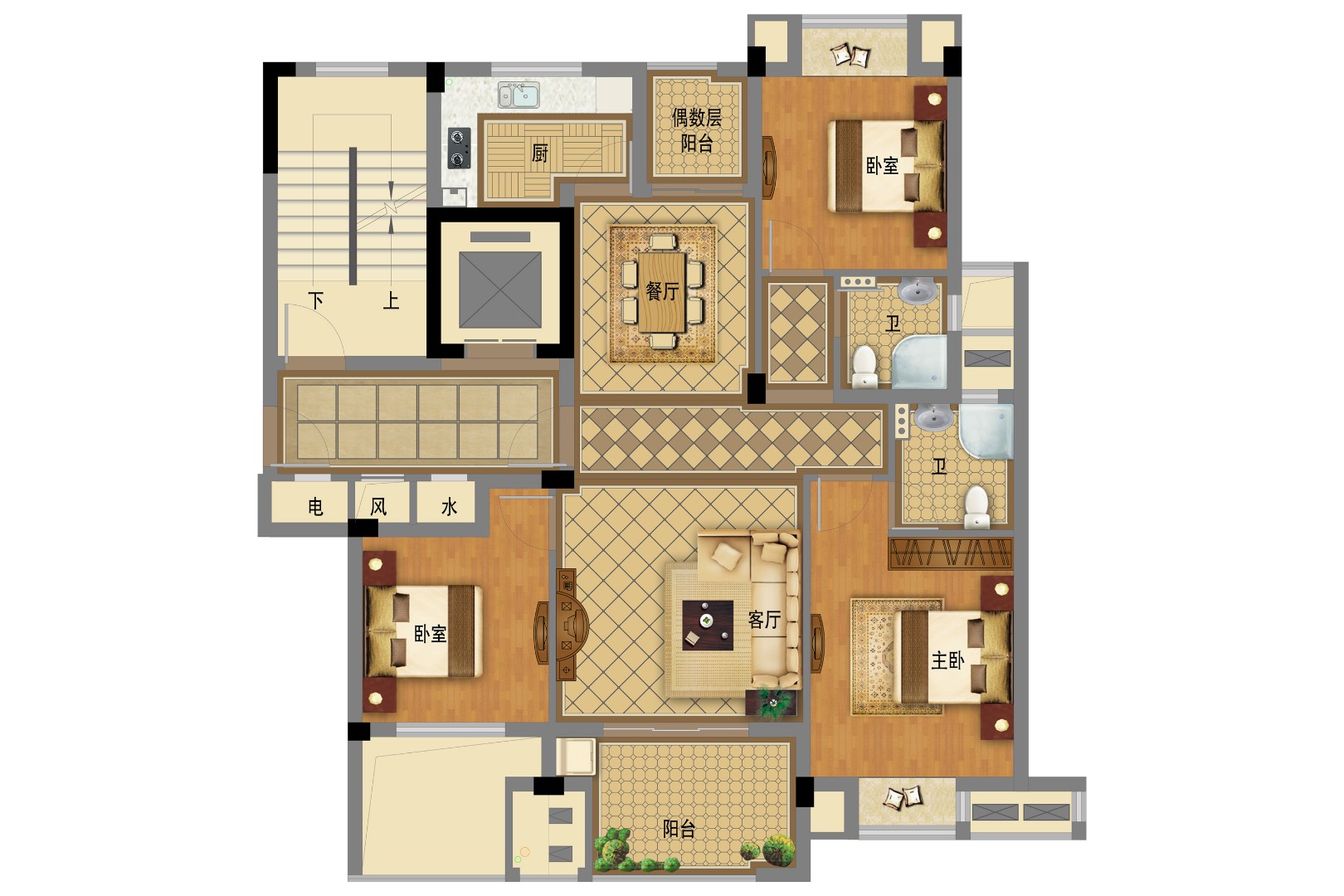 户型-2 建筑面积：