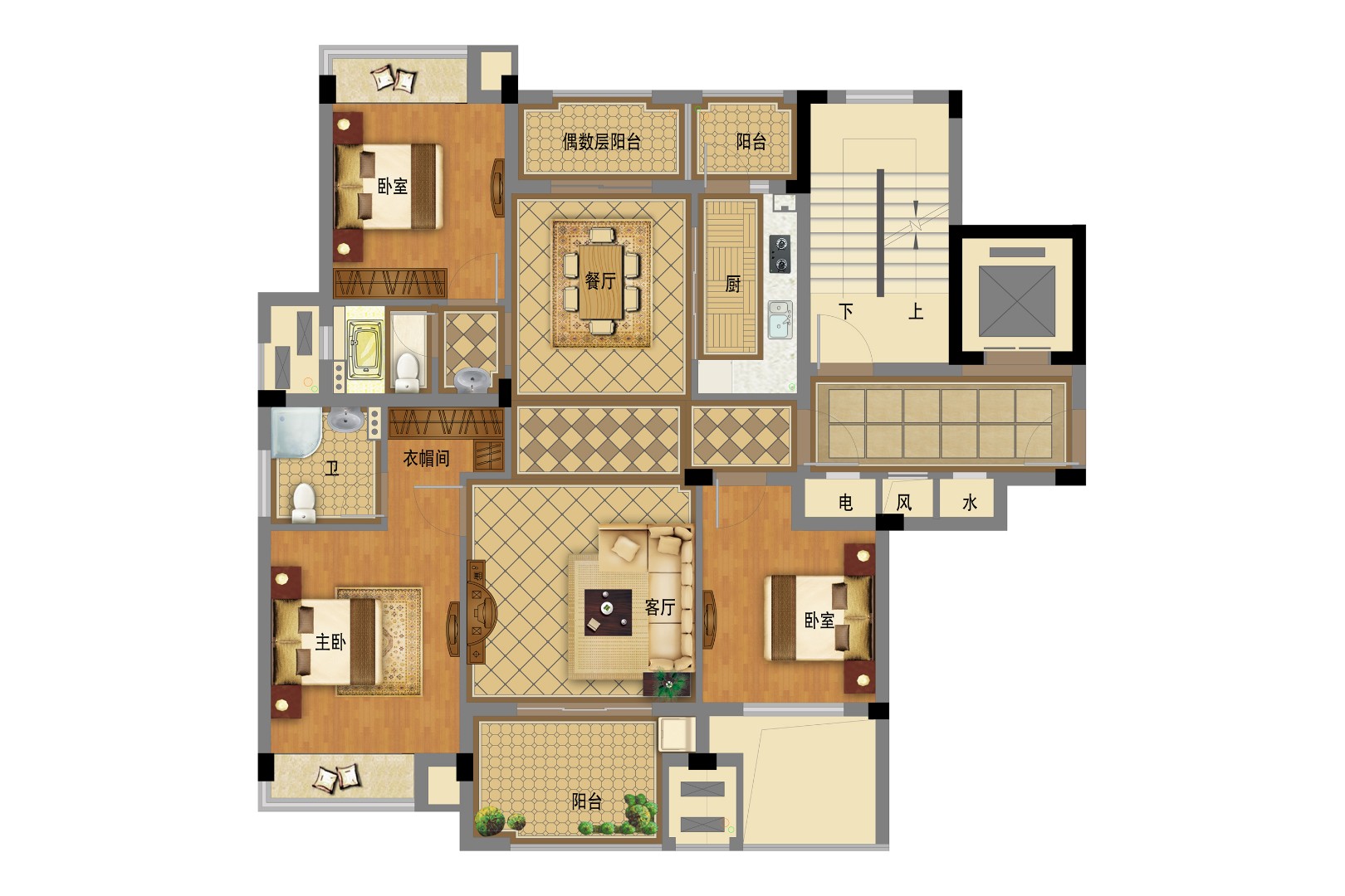 户型-1 建筑面积：