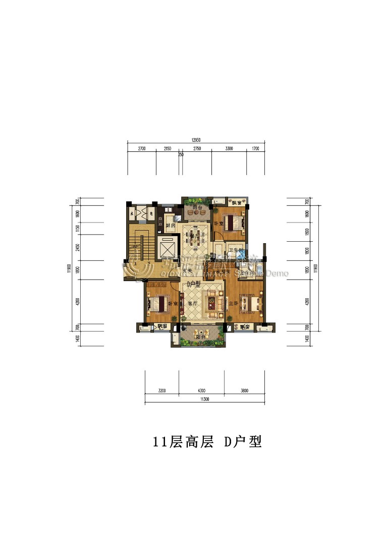 D户型 建筑面积：