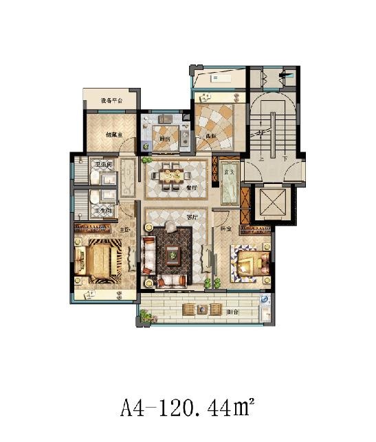A4户型 建筑面积：120㎡