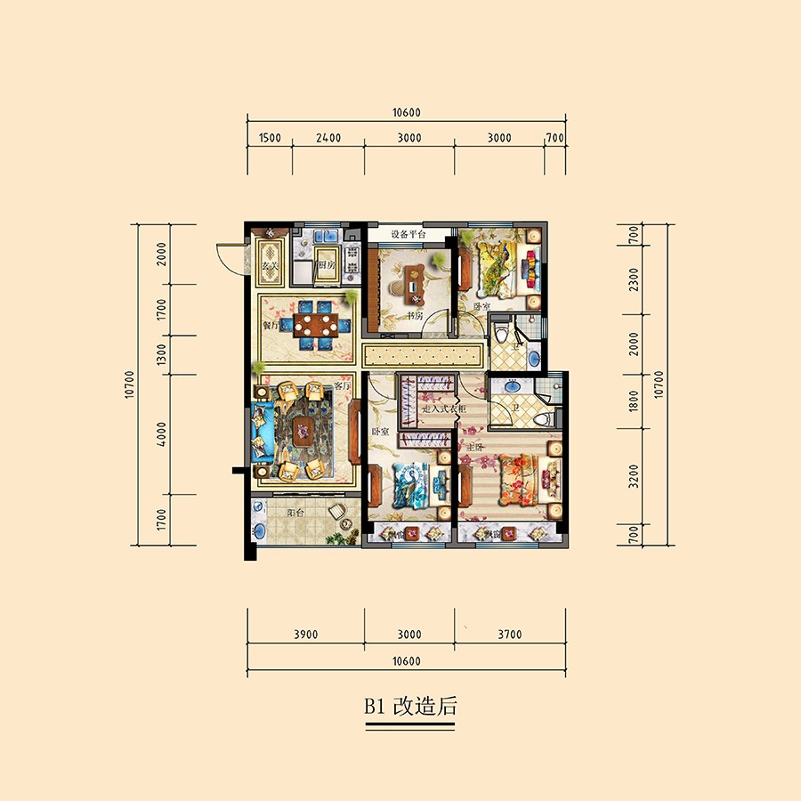 B1改造后 建筑面积：120平
