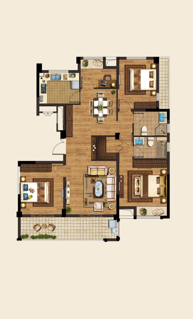 121方户型 建筑面积：121㎡