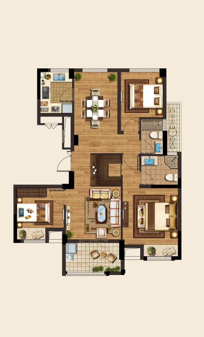 89方户型 建筑面积：89㎡