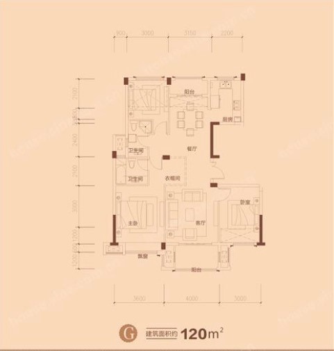 G户型 建筑面积：120㎡