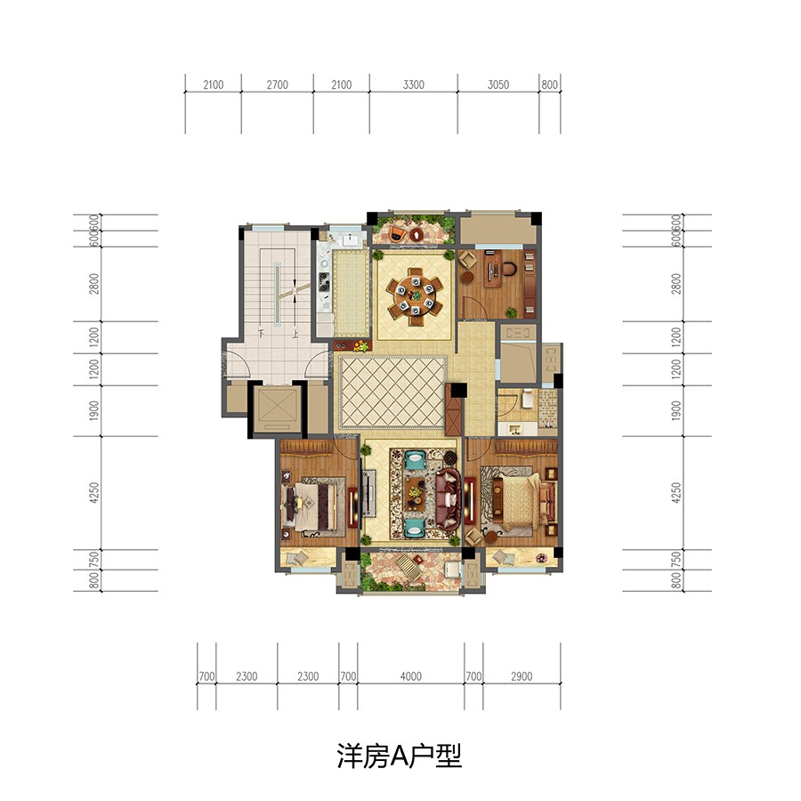 洋房B户型 建筑面积：