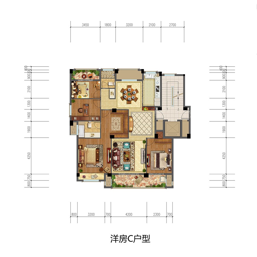 洋房A户型 建筑面积：