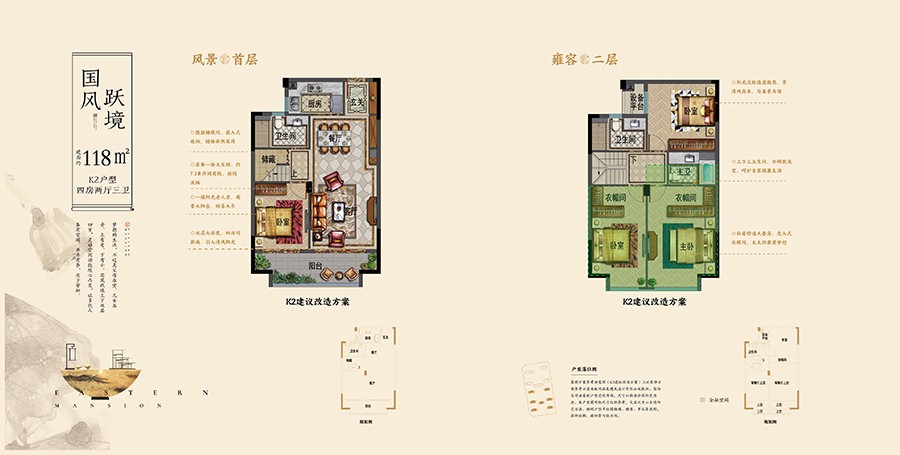 K2户型 建筑面积：约118平