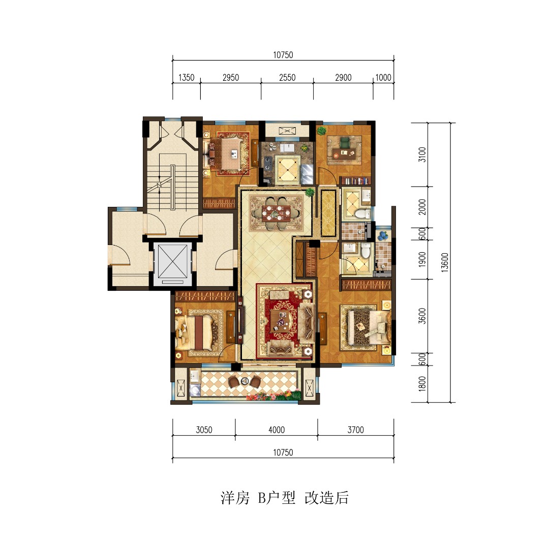 洋房B户型 建筑面积：
