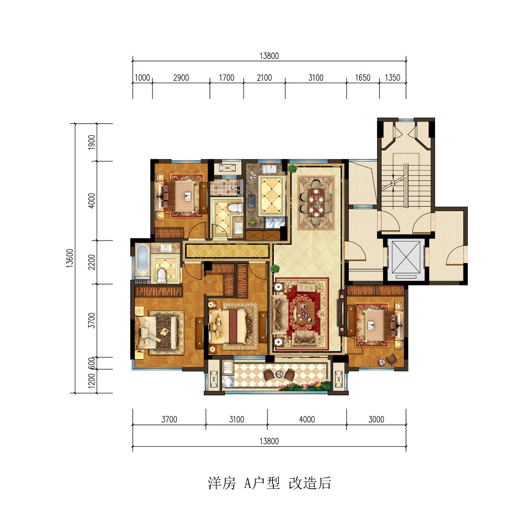 洋房A户型 建筑面积：