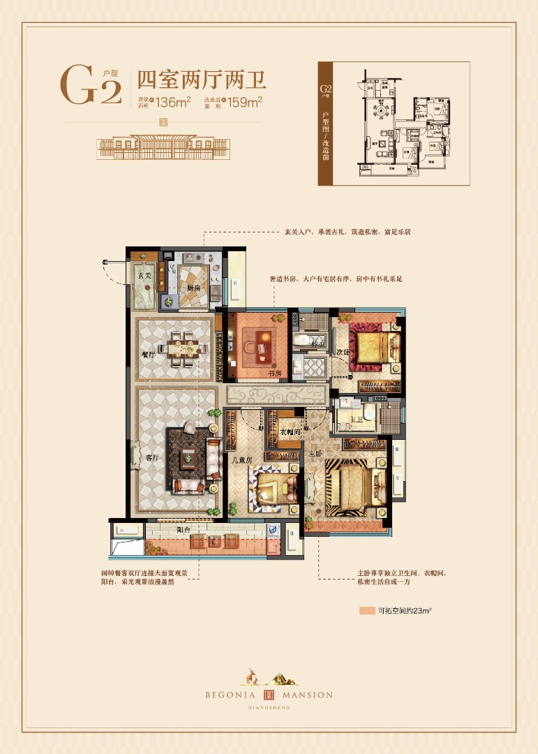 G2户型 建筑面积：159㎡