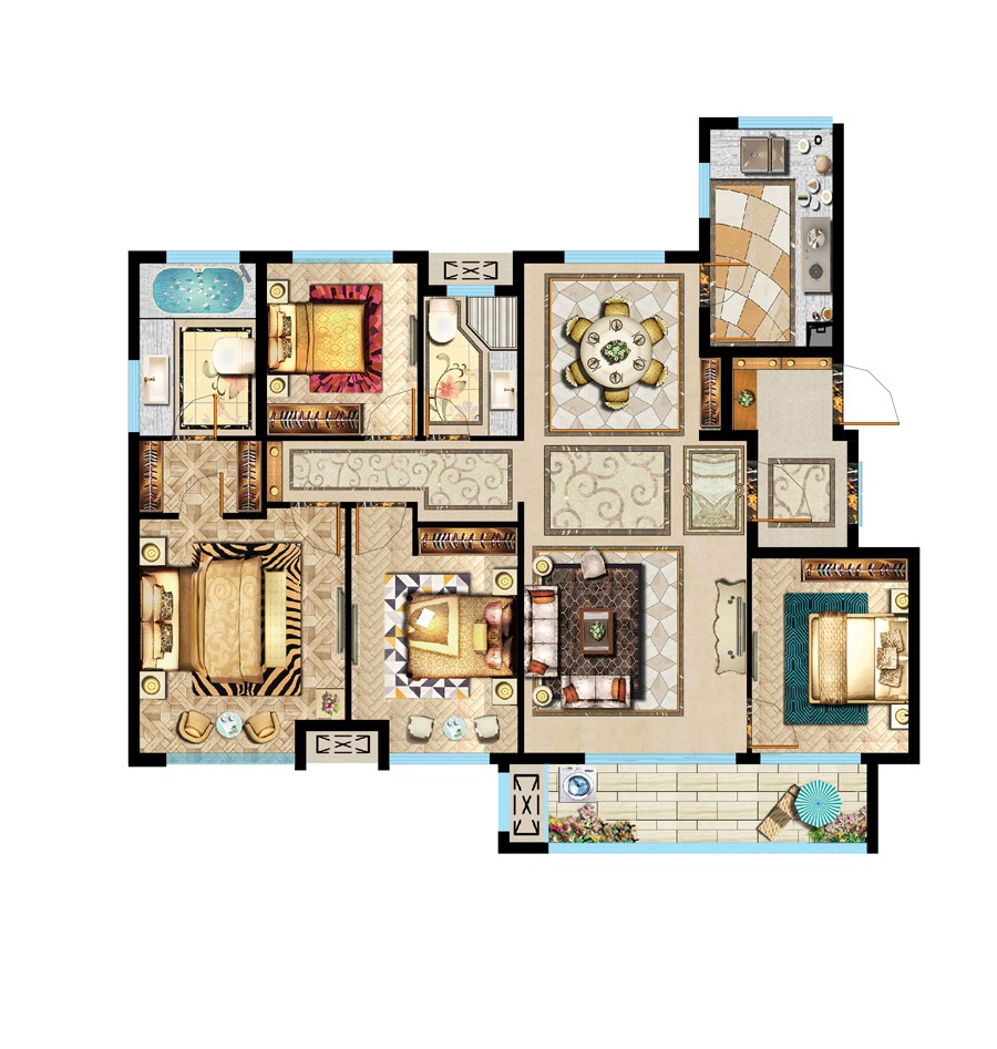 D3户型 建筑面积：135㎡