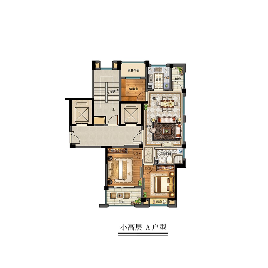 小高层A户型 建筑面积：