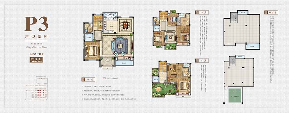 P3户型 建筑面积：约233㎡