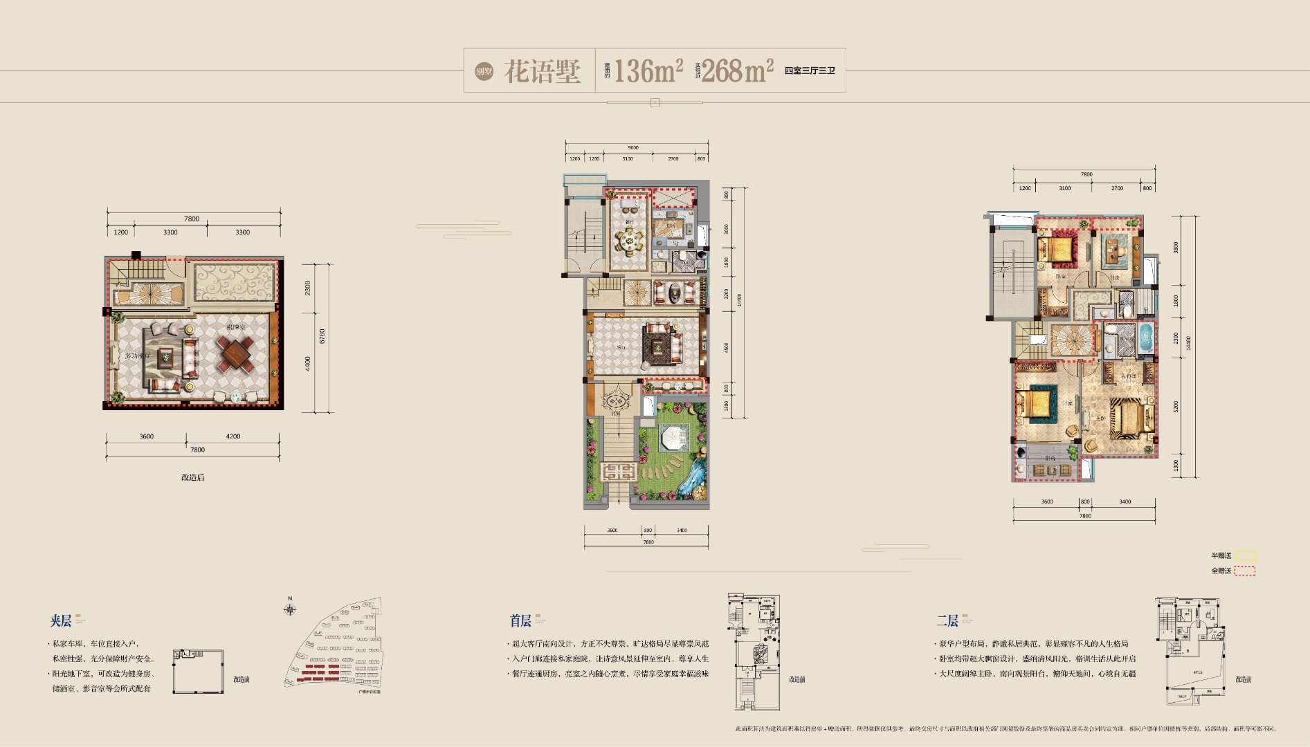 花语墅 建筑面积：约136㎡